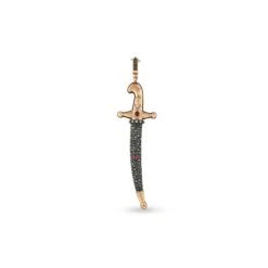 SWORD GOLD BLACK DIAMOND RUBY XLARGE PENDANT