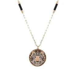 TIGER 18K GOLD DIAMOND RUBY CHAIN NECKLACE