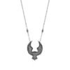 EAGLE SILVER BLACK DIAMOND XLARGE NECKLACE -Bee Goddess KRTEZTSPGMSKL
