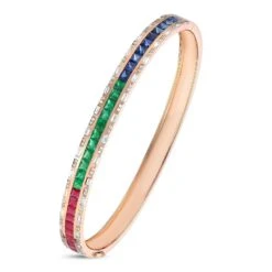 MONDRIAN 18K GOLD DIAMOND EMERALD BRACELET