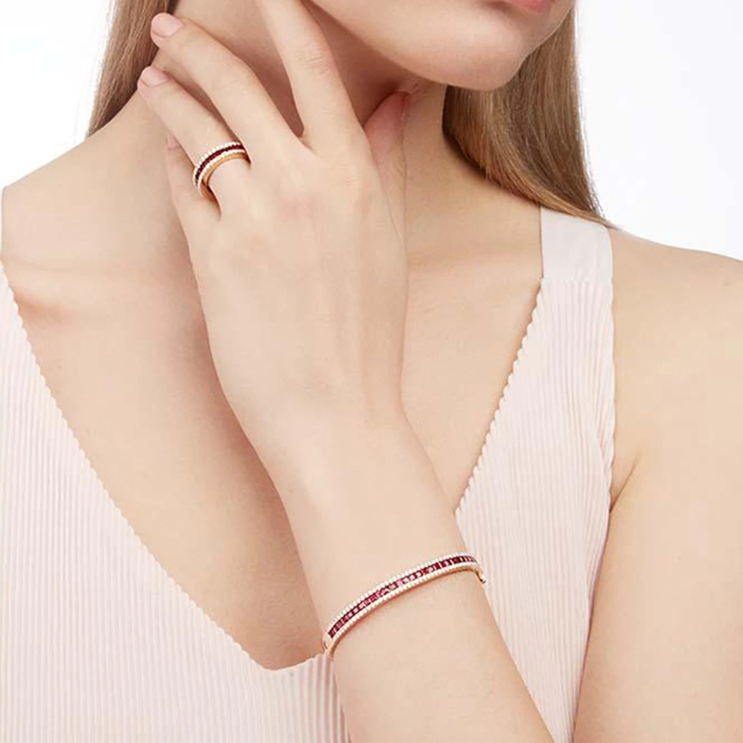 MONDRIAN GOLD DIAMOND RUBY RING 4 MONDRIAN GOLD DIAMOND RUBY RING - Image 2