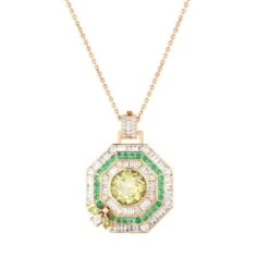 HONEYCOMB 18K GOLD DIAMOND PERIDOT EMERALD PENDANT 10 HONEYCOMB 18K GOLD DIAMOND PERIDOT EMERALD PENDANT -Bee Goddess PTKA18KKEMPRBPGPT 2 6086670f d1b8 4b3f 9c3d fd76e34e3abf