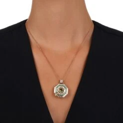 HONEYCOMB 18K GOLD DIAMOND PERIDOT EMERALD PENDANT 11 HONEYCOMB 18K GOLD DIAMOND PERIDOT EMERALD PENDANT -Bee Goddess PTKA18KKEMPRBPGPT 7799444d be22 48ea a41c cde00460a7a3