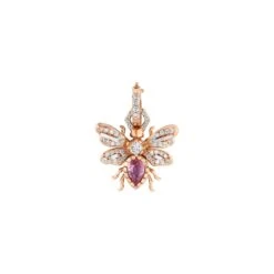 QUEEN BEE GOLD DIAMOND PINK SAPPHIRE PENDANT