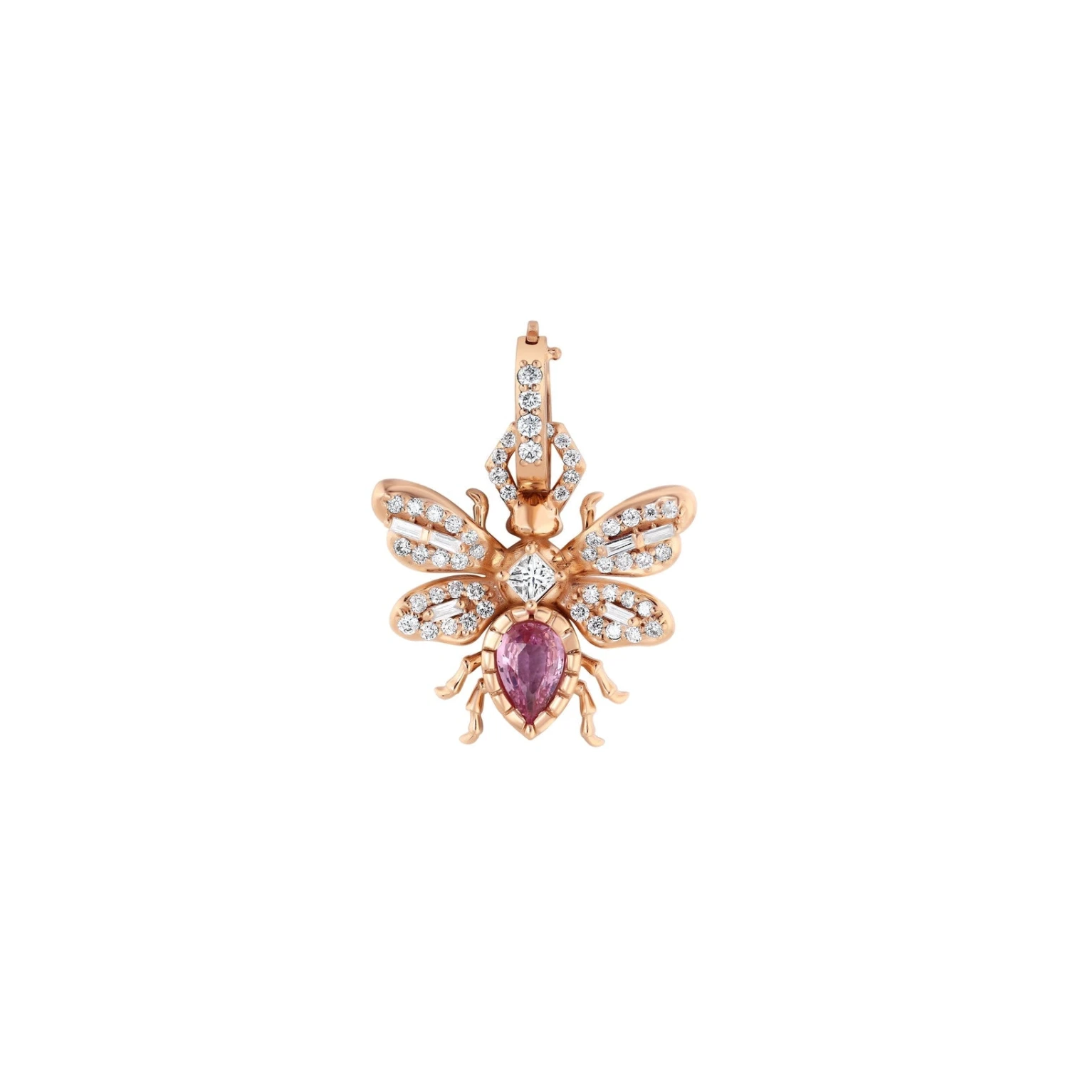 QUEEN BEE GOLD DIAMOND PINK SAPPHIRE PENDANT 3 QUEEN BEE GOLD DIAMOND PINK SAPPHIRE PENDANT