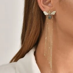 QUEEN BEE LEA GOLD BLACK DIAMOND EARRINGS -Bee Goddess PTKCLBMUZSVSPGKP b711028f 3e12 46bd aa7a ec1219c1ba4f