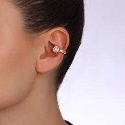 HONEYCOMB PAVÊ GOLD DIAMOND EAR CUFF -Bee Goddess PTKKPGCF 1 04edfb60 bdd0 42c9 98c1 b3e9dfc7c9c6