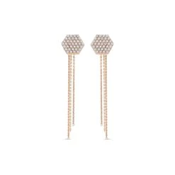 HONEYCOMB GOLD FULL DIAMOND LARGE EARRINGS