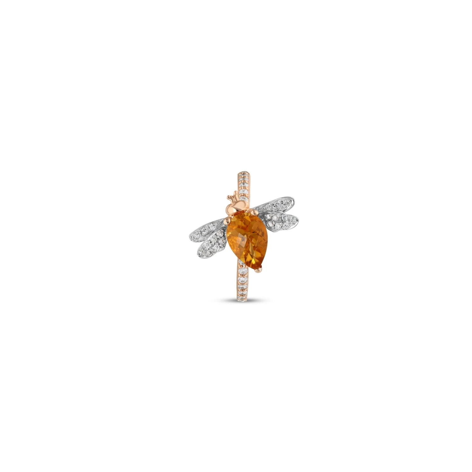 QUEEN BEE BELLA GOLD DIAMOND CITRINE EAR CUFF 3 QUEEN BEE BELLA GOLD DIAMOND CITRINE EAR CUFF
