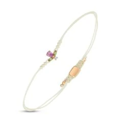 QUEEN BEE MAYA GOLD DIAMOND PINK SAPPHIRE CORD BRACELET -Bee Goddess PTKSDPSPDPGIPBL 2 5f713e8e 2661 468d bc6b 1f60bc105e18