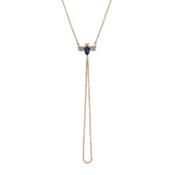 QUEEN BEE BELLA GOLD DIAMOND SAPPHIRE HAND CHAIN