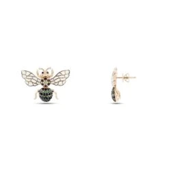 QUEEN BEE LEA GOLD DIAMOND SINGLE EARRING -Bee Goddess PTKTLBMPGKP 3