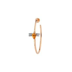 QUEEN BEE BELLA GOLD CITRINE SINGLE EARRING