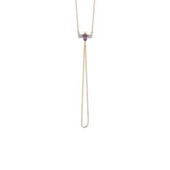 QUEEN BEE BELLA GOLD DIAMOND AMETHYST HAND CHAIN