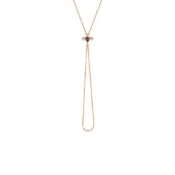 QUEEN BEE BELLA GOLD DIAMOND GARNET HAND CHAIN