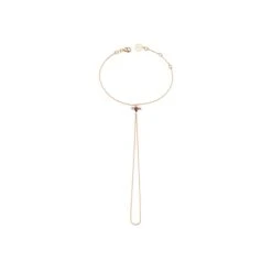 QUEEN BEE BELLA GOLD DIAMOND RHODOLITE HAND CHAIN