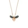 QUEEN BEE GOLD BLUE DIAMOND NECKLACE