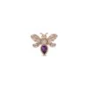 QUEEN BEE EVA GOLD DIAMOND AMETHYST SINGLE EARRING