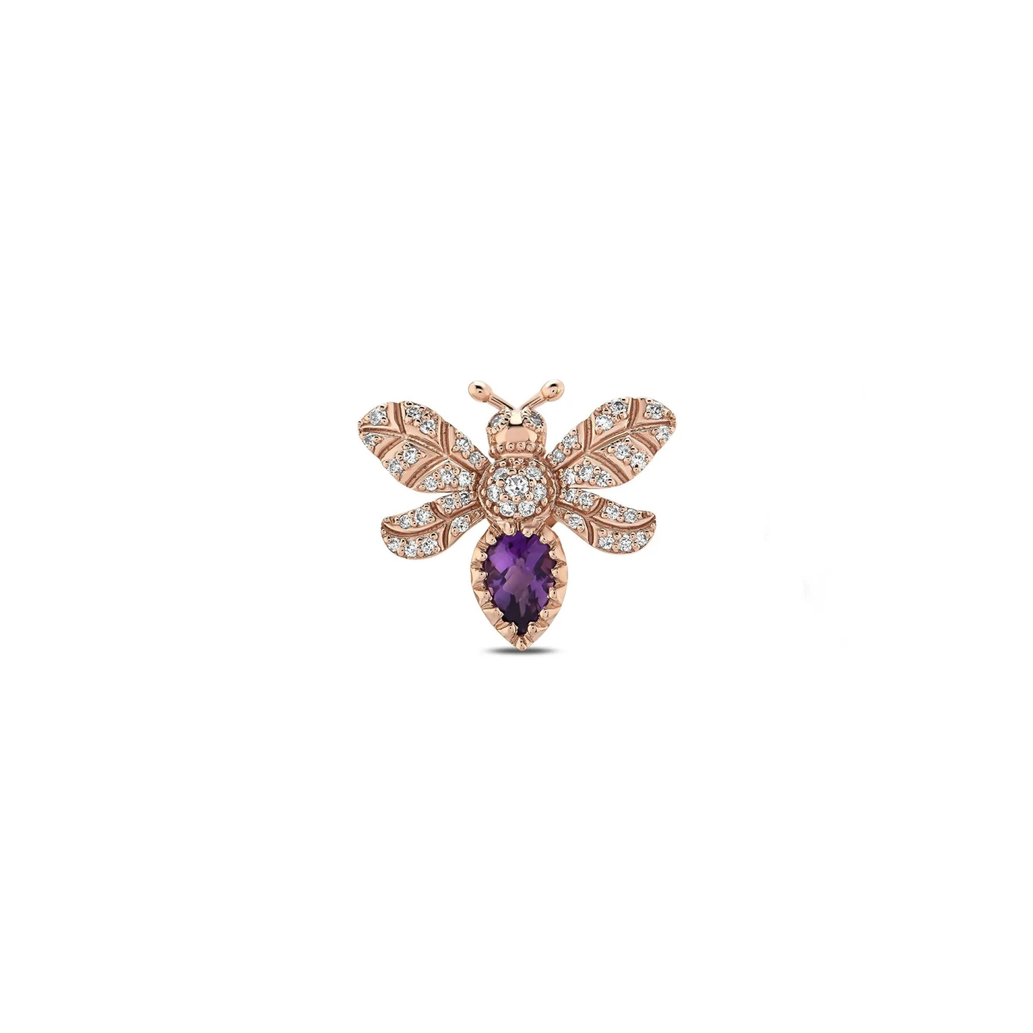 QUEEN BEE EVA GOLD DIAMOND AMETHYST SINGLE EARRING 3 QUEEN BEE EVA GOLD DIAMOND AMETHYST SINGLE EARRING