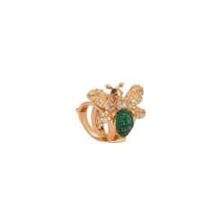 QUEEN BEE EVA GOLD DIAMOND EMERALD EAR CUFF