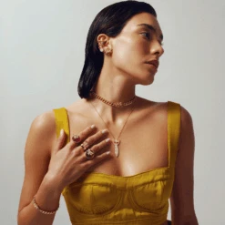 QUEEN BEE EVA GOLD DIAMOND EMERALD EAR CUFF -Bee Goddess QUEEN BEE EVA GOLD DIAMOND EAR CUFF Bee Goddess 409