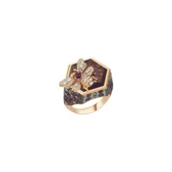 QUEEN BEE HANIA GOLD DIAMOND AMETHYST RING