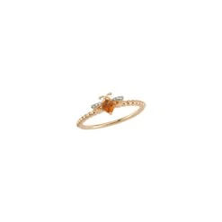 QUEEN BEE LILY GOLD DIAMOND CITRINE RING
