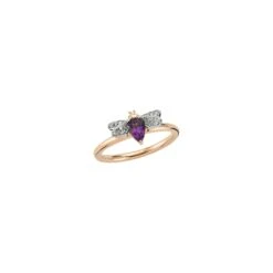 QUEEN BEE BELLA GOLD DIAMOND AMETHYST RING