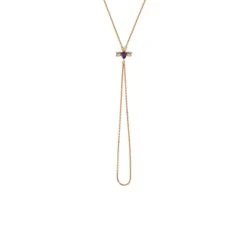 QUEEN BEE LILY GOLD DIAMOND AMETHYST HAND CHAIN