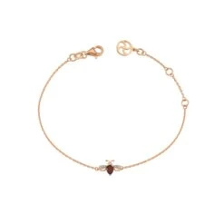 QUEEN BEE LILY GOLD DIAMOND GARNET BRACELET