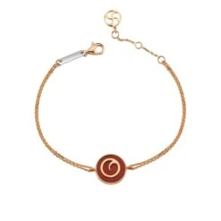 SHAKTI GOLD RED ENAMEL BRACELET