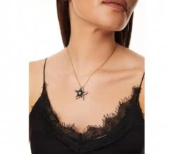 Bee Goddess -Bee Goddess SIRIUS STAR GOLD BLACK DIAMOND NECKLACE Bee Goddess 1768