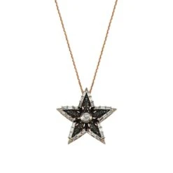 SIRIUS STAR GOLD BLACK DIAMOND NECKLACE