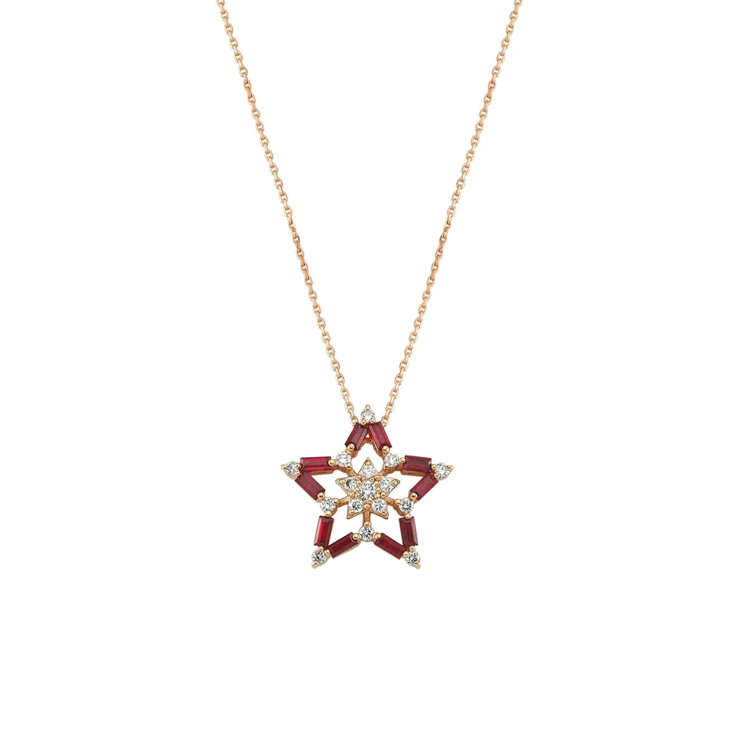 SIRIUS STAR GOLD DIAMOND RUBY NECKLACE 3 SIRIUS STAR GOLD DIAMOND RUBY NECKLACE