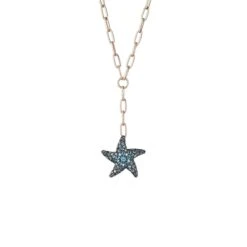 STARFISH BLUE TOPAZ DIAMOND NECKLACE