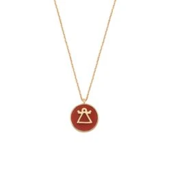 TANIT GOLD RED ENAMEL NECKLACE