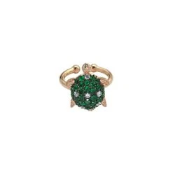TURTLE GOLD DIAMOND EMERALD RING