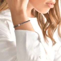 VENUS STAR GOLD BLUE DIAMOND BANGLE BRACELET -Bee Goddess VENUS STAR GOLD BLUE DIAMOND BRACELET Bee Goddess 1016