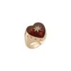 VENUS STAR RED HEART GOLD DIAMOND RING