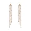 CHAIN GOLD BAGUETTE DIAMOND EARRING BACK -Bee Goddess ZINCIR7BESLICBUGKP