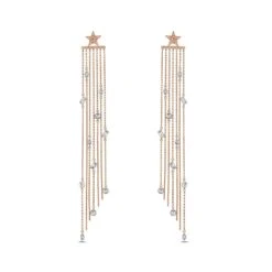 CHAIN GOLD BAGUETTE DIAMOND EARRING BACK
