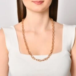 CHAIN GOLD PATTERNED NECKLACE -Bee Goddess ZINCIRH70CMDGZN e9701f46 89d3 4add bfe3 952cea101247