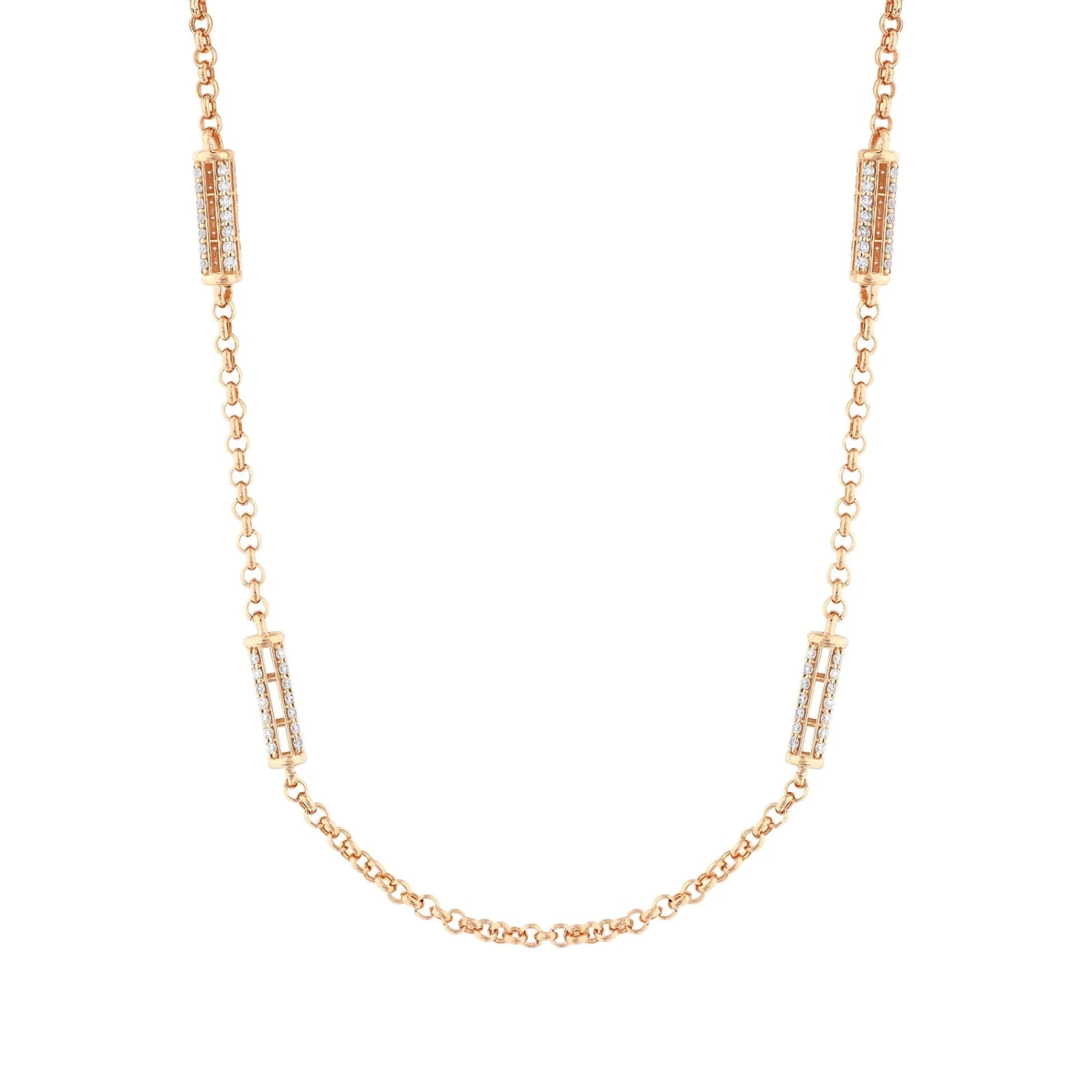 MONDRIAN GOLD DIAMOND CHAIN NECKLACE 3 MONDRIAN GOLD DIAMOND CHAIN NECKLACE