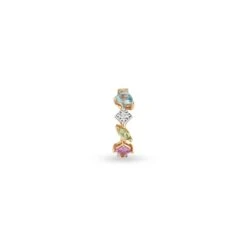 APPLE SEED GOLD DIAMOND PINK SAPPHIRE EAR CUFF