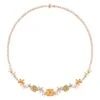 APPLE SEED 18K GOLD DIAMOND PERIDOT NECKLACE