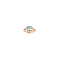 APPLE SEED GOLD DIAMOND BLUE TOPAZ PIERCING