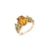 APPLE SEED GOLD DIAMOND CITRINE PERIDOT RING -Bee Goddess apple seed gold diamond citrine peridot ring 1 2