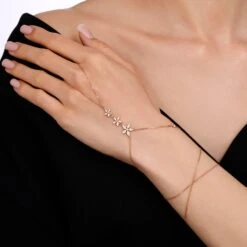 APPLE SEED GOLD DIAMOND HAND CHAIN -Bee Goddess apple seed gold diamond hand chain 2