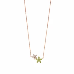 APPLE SEED GOLD DIAMOND PERIDOT NECKLACE