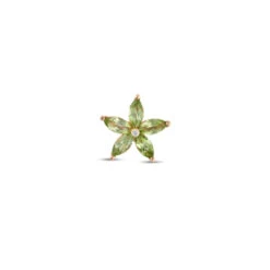 APPLE SEED GOLD DIAMOND PERIDOT XSMALL SINGLE EARRING